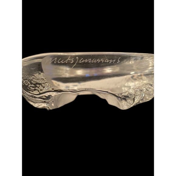 Rabbit Paperweight Etched Crystal Signed By Mats Jonasson Vintage - Picture 10 of 12